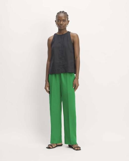 The Linen Easy Pant | Grass Green