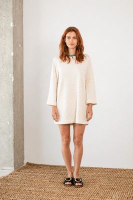 Organic Cotton Crochet Mini Dress - ARCHIVE SALE
