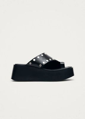 Nova Studs Black Leather Sandals