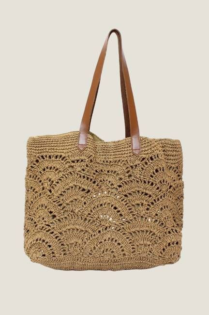 Raffia Crochet Beach Bag | Natural