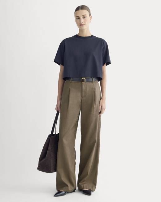Wide-Leg Trouser in Buttersmooth | Deep Taupe | 30" Inseam