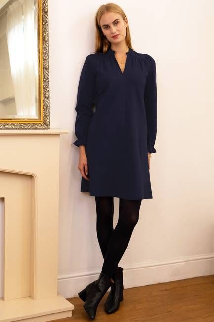 Bridie EcoVeroa Mini Dress | Navy