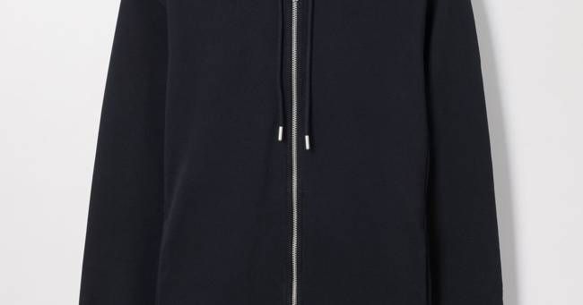 Dark Navy Zip Hoodie | Organic Cotton Loopback | Asket