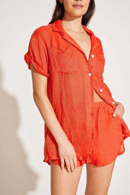 Tallows Linen Short - Hibiscus EcoLinen