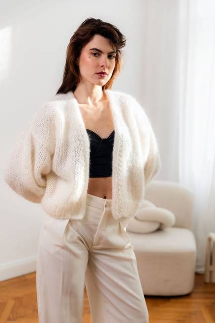 Mohair Bomber Cardigan