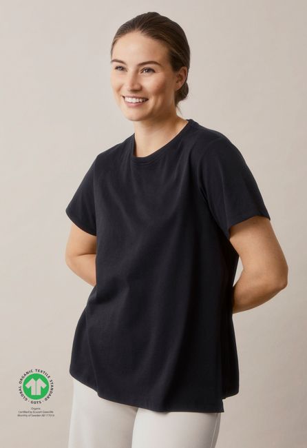 Maternity t-shirt with nursing access - Black