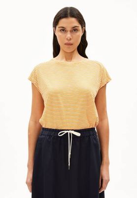 ONELIAA LOVELY STRIPES T-SHIRT | hafermilk-light mandarine