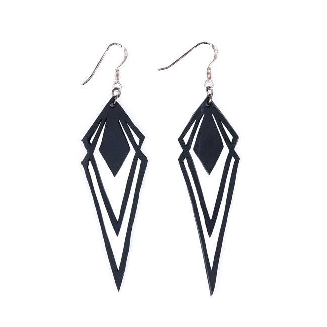 Kite Recycled Rubber Artistic Statement Earrings