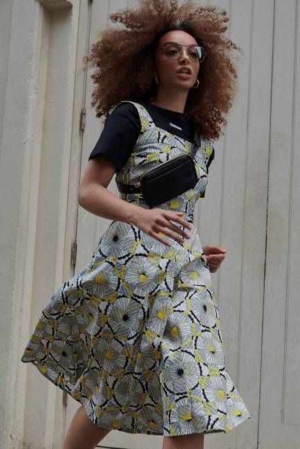 Chifundo Midi Dress in Yellow Kaleidoscope