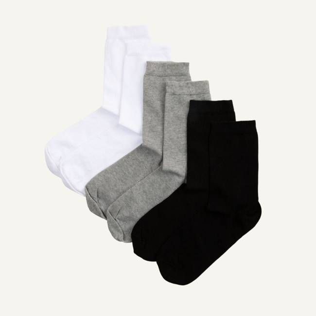 Organic Cotton Crew Sock in Carbon, Lunar & Salt 3-Pack