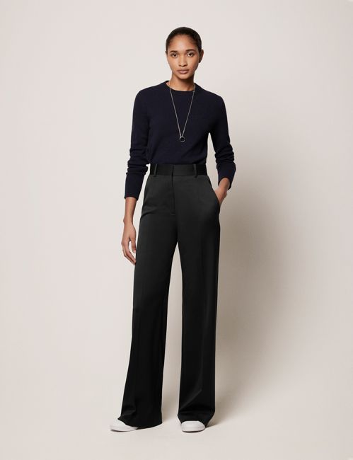 Wide Leg Suit Pant | Black