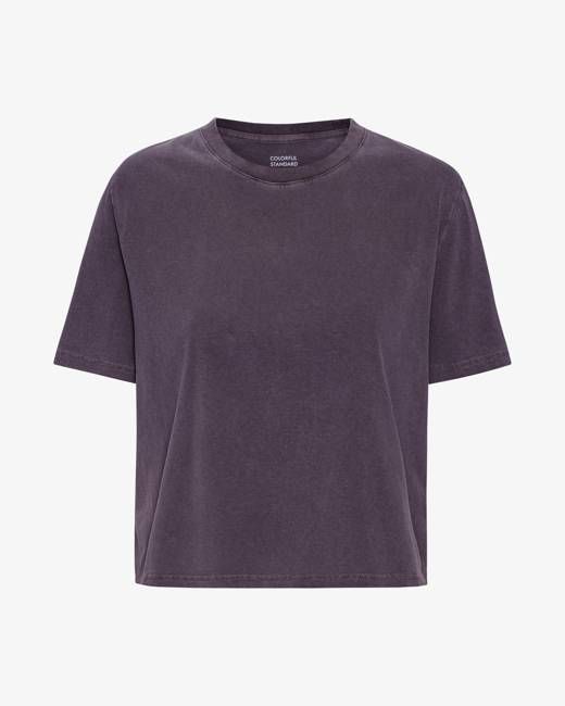 Organic Boxy Crop Tee - Faded Grape
