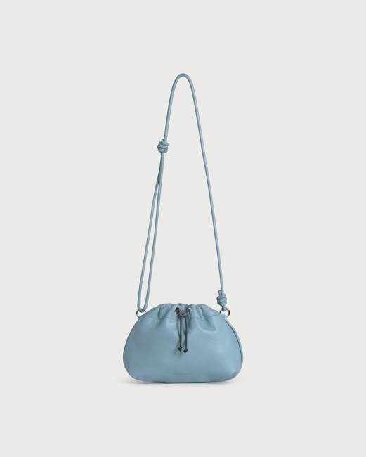 Grip blue leather shoulder bag