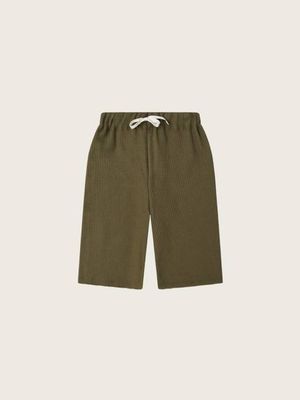 Olive Waffle Wide Leg Pants