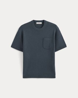 Textured Knit Tee | Midnight Navy