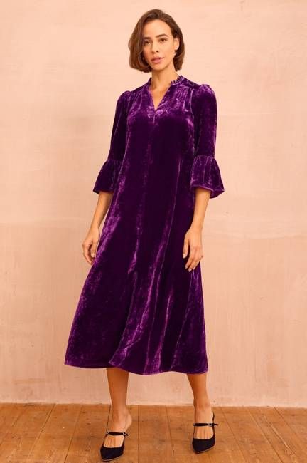 Astrid Velvet Dress | Purple