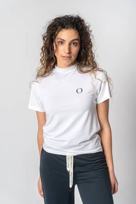 Crew Neck T-Shirt in White - Elowen