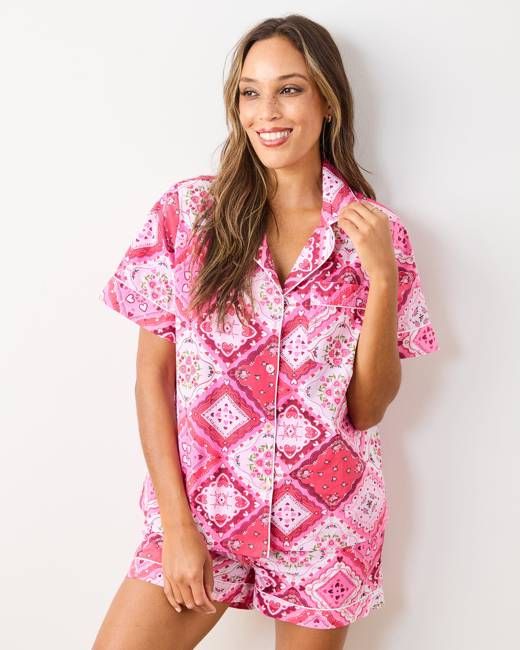 Vintage Valentine - Short PJ Set - Mailbox Pink