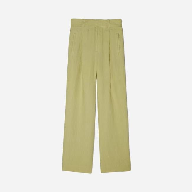 The Linen Way-High® Drape Pant  | Leek