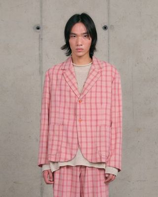 Shale Jacket - Pink Check Handloom