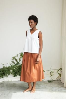 Goldie Organic Cotton Skirt in Russet