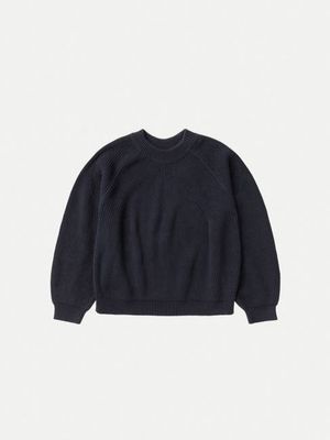 Fia Ribbed Sweater Navy | Nudie Jeans