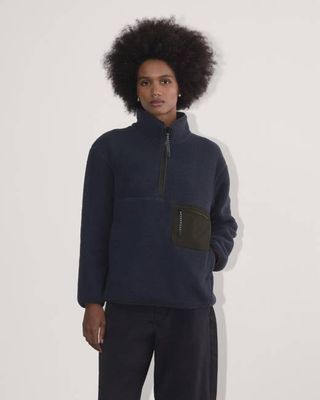 The ReNew Fleece Oversized Half-Zip | Navy