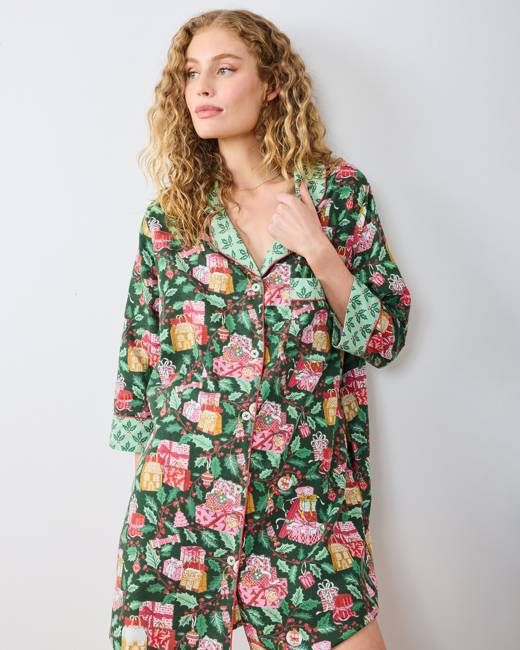 Holly Gifts - Lightweight Flannel Sleep Shirt - Garland