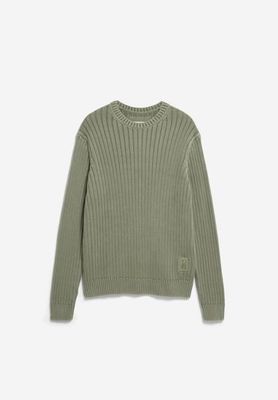 RIPPSTRICKPULLOVER MIT PIGMENTFARBE