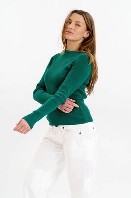 WASABI Organic Cotton Rib Knit Top - Green