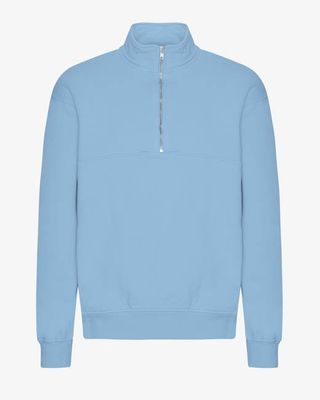 Organic Quarter Zip - Seaside Blue