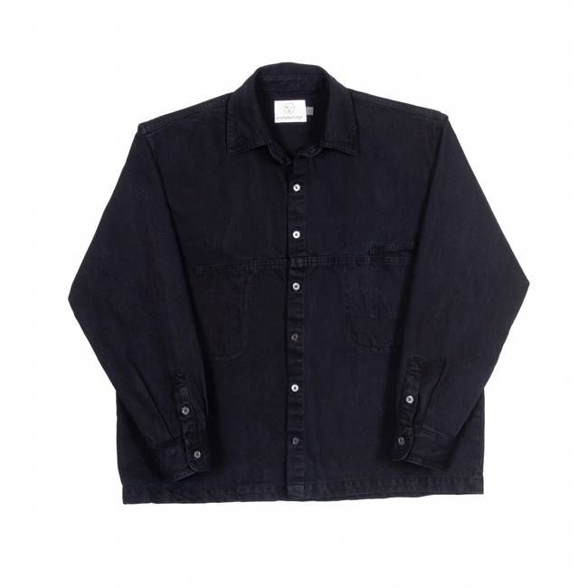 Denim Slant Shirt - Black Indigo