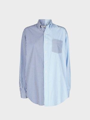 Diana Hemd Gestreift Baumwollpopeline Hellblau