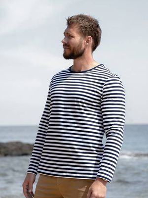 Organic Cotton Long Sleeve Stripe Tee - Mens