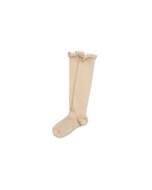 Collegien Ruffle Knee Socks - sable