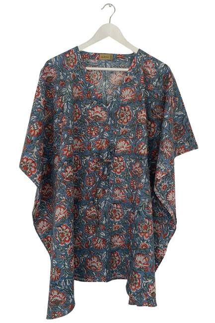 NEW! Block print Kaftan Short No.109