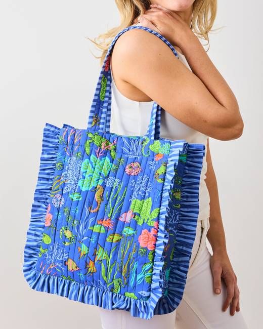 Oceania - Ruffle Tote - Sapphire