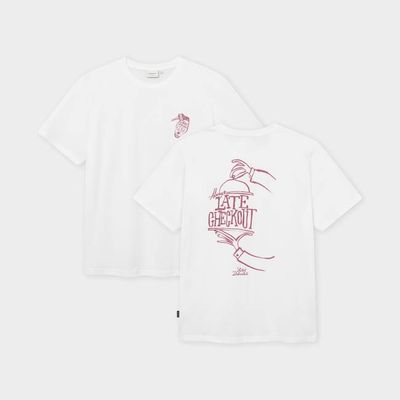 DEDICATED - T-shirt Stockholm Late Checkout White