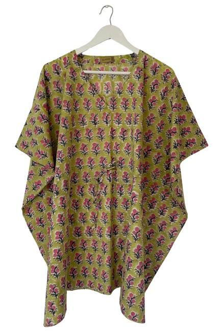 NEW! Block print Kaftan Short No.66