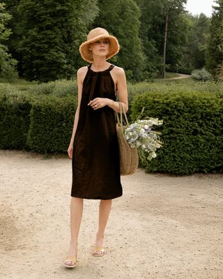 Ipanema - Linen Dress in Chocolate