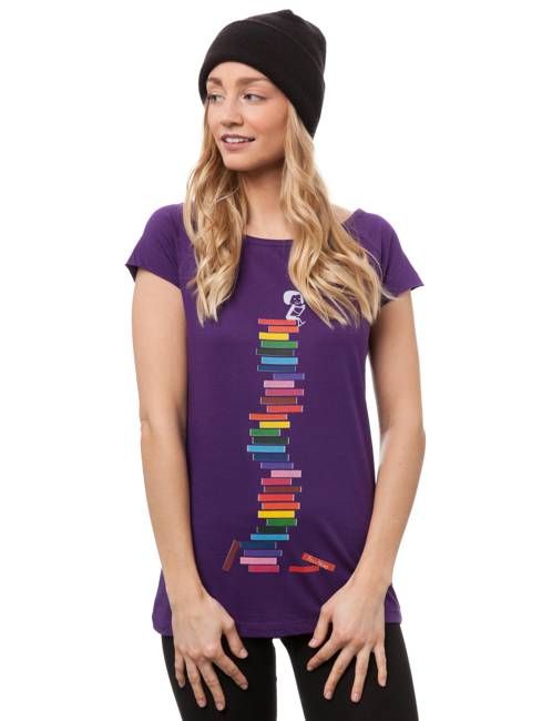 Books Girl Cap Sleeve aubergine S