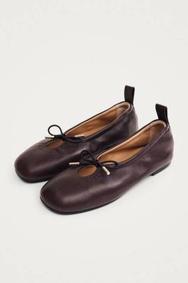 ALOHAS Rosalind Brown Leather Ballet Flats