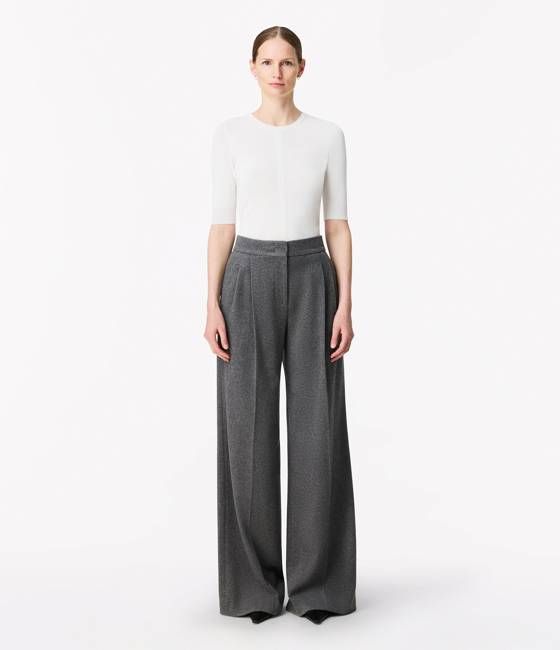 Cashmere Pleated Trouser | Medium Melange Grey