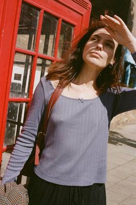 The Lita Tee | Slate Regenerative Pointelle