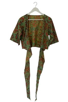 NEW! Block print Wrap Top No. 62