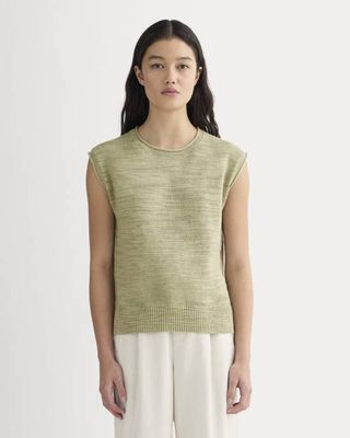 The Muscle Sweater in Cotton Linen | Eucalyptus