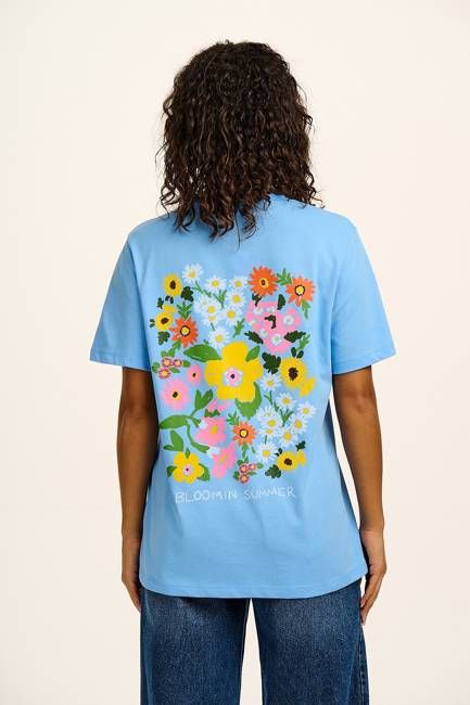 Denver - Cotton T-Shirt in Blue Bloomin' Flowers Print