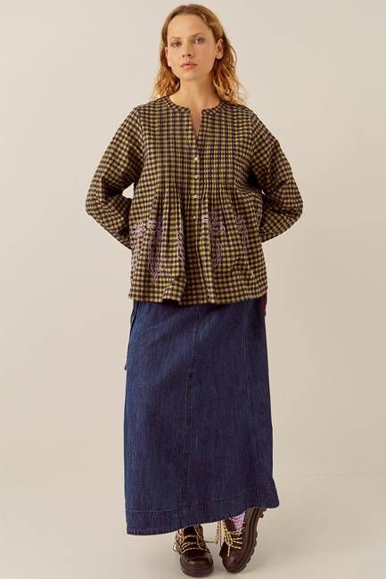Dilly Gingham Cotton Blouse