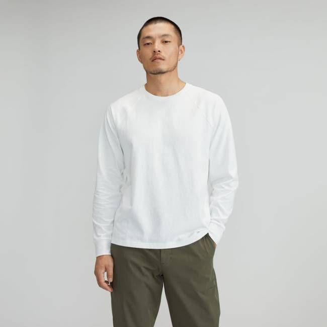 The Premium-Weight Long-Sleeve Crew | Uniform | White