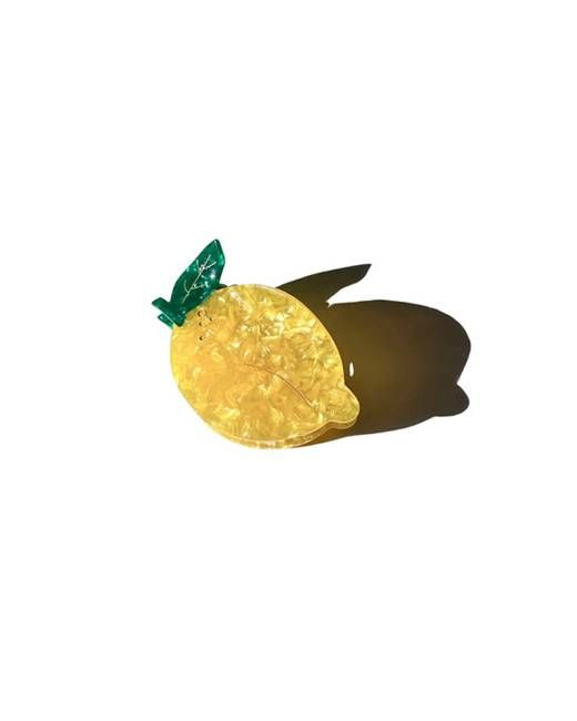 Yellow - Hand Painted Lemon Fruit Claw Hair Clip - Solar Eclipse